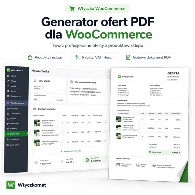 Generator ofert PDF dla WooCommerce – twórz oferty z produktów sklepu
