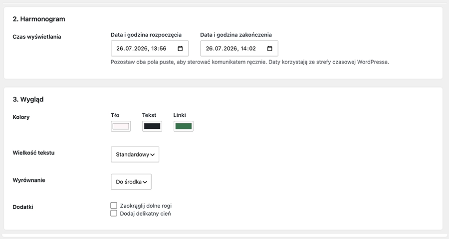 Komunikaty dla WooCommerce Pro – tryb urlopowy sklepu